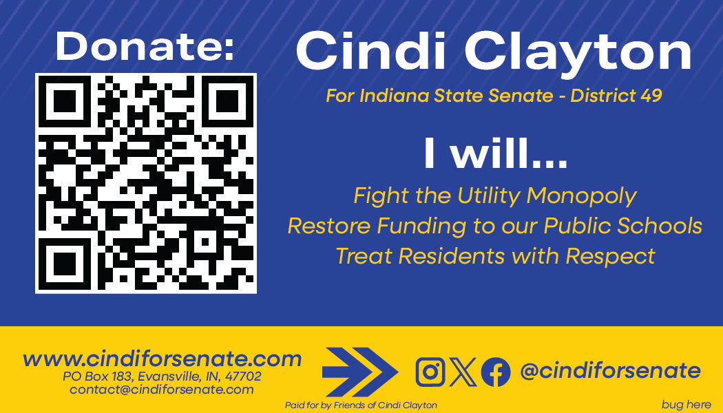 Cindi for Senate campaign business card back