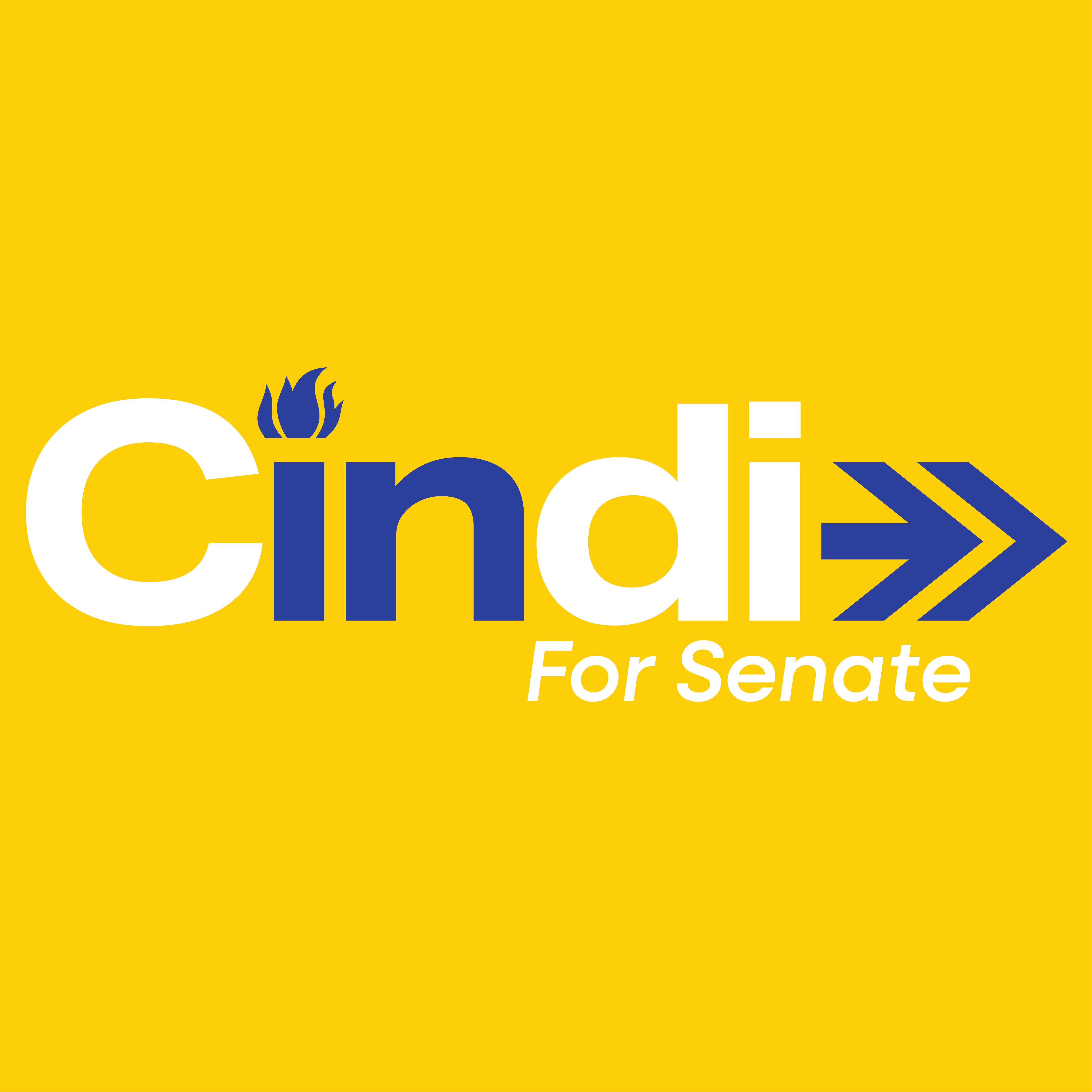 Cindi for Senate campaign logo, yellow variant