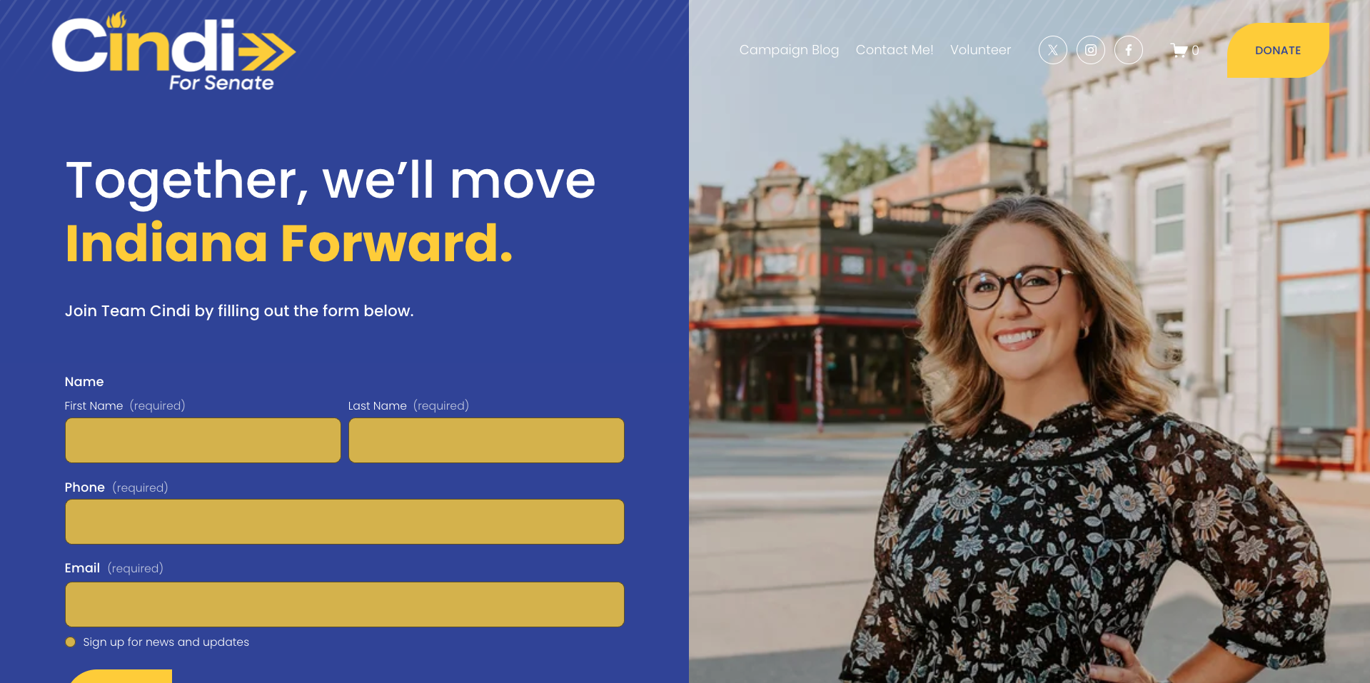 Campaign website for Cindi Clayton for Indiana State Senate